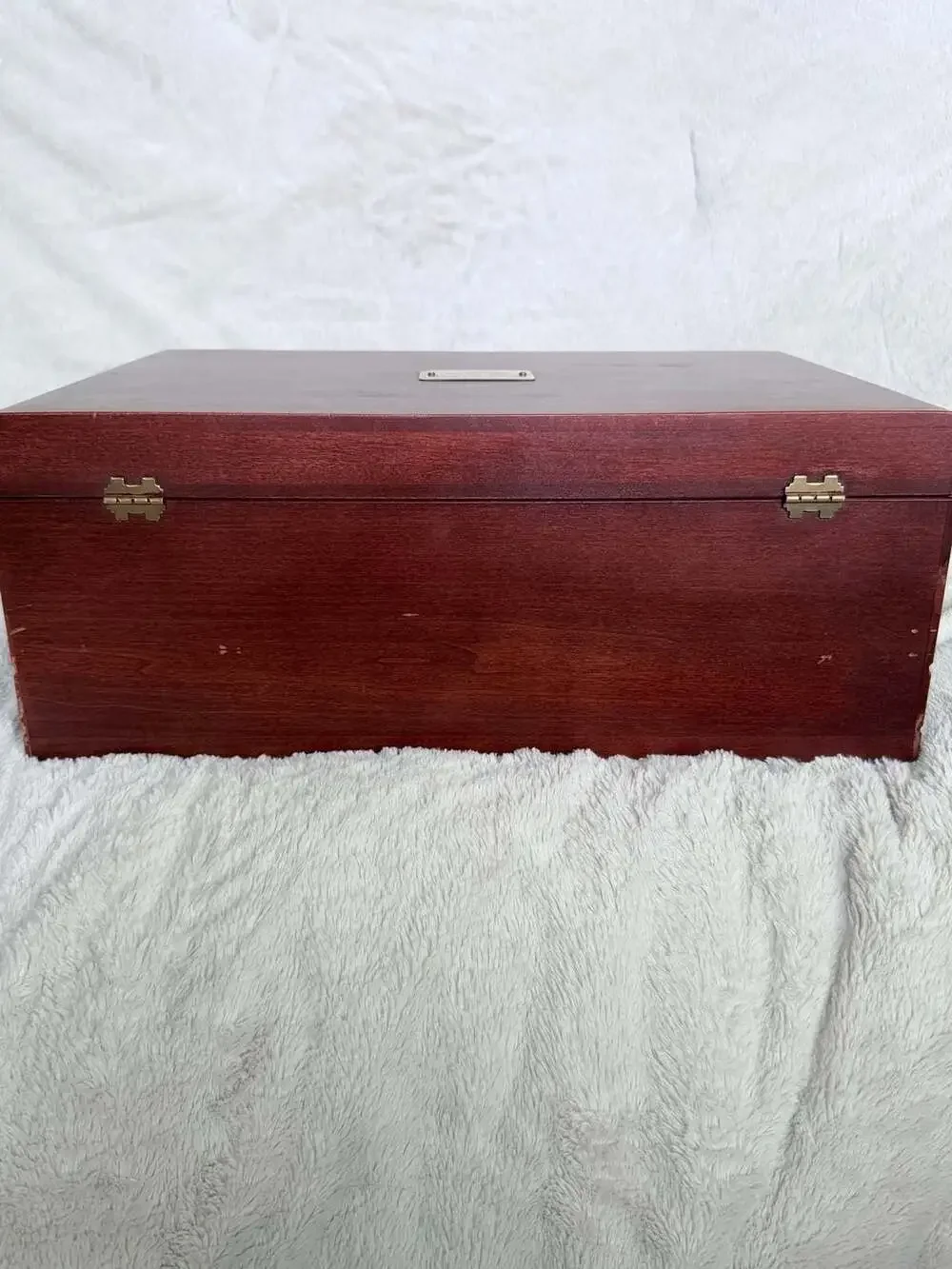 Reed & Barton Two-Tier Wooden Flatware Storage Chest